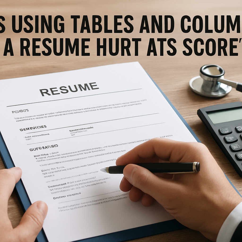 Does Using Tables and Columns in a Resume Hurt ATS Score?